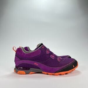 Ahnu Sugarpine Air Mesh Purple Orange Hiking Trail Shoes Sneaker Womens Size 8.5